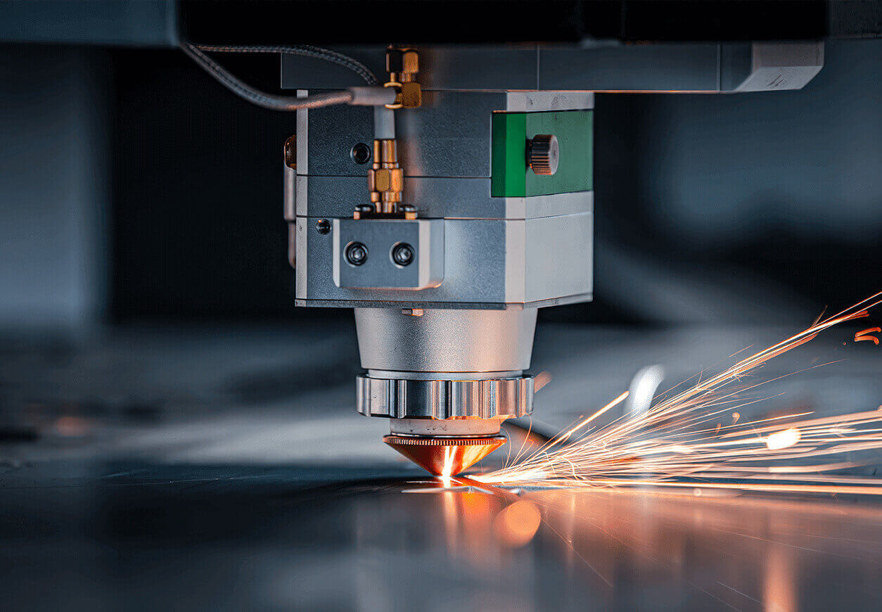 DNS fiber laser cutting machine in operation